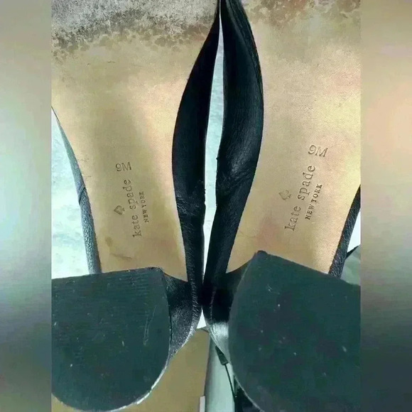 Kate Spade New York Bridgette Black Leather Heeled Ankle Booties Size 9M - Picture 11 of 14